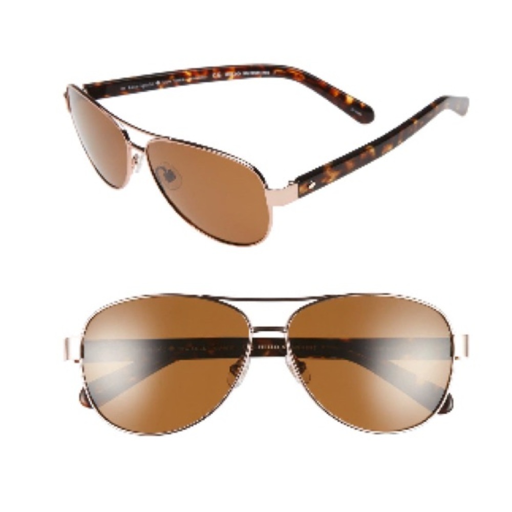 Kate Spade Dalia Stylish Aviator Sunglasses with Tortoise Shell Arms